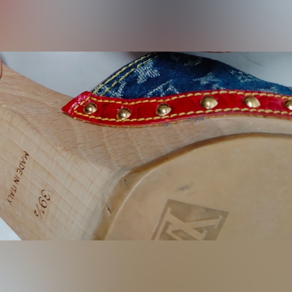 Louis Vuitton Women's Denim Sandals sz 39.5 - Picture 9 of 11